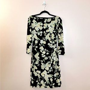 Lauren Ralph Lauren Floral midi dress ▪️ Print Jersey long sleeve size 10